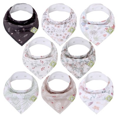 Image of 8pk Organic Baby Bandana Bibs, Baby Drool Bibs for Baby Girl, Boy, Baby Bibs for Infant, Newborn  (Bloom)
