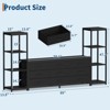 89 Inch TV Stand with 9 Fabric Drawers, Entertainment Center with 2 Industrial 4 Tier Bookcase, TV Media Console Table for Living Room, Bedroom - 3 of 4