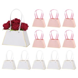 Unique Bargains Wedding Party Paper Flower Gift Bag with Handle 12 Pcs - 1 of 4