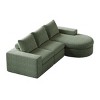 Modern Curved Chenille Sectional Sofa with Chaise Lounge, Convertible L-Shaped 3-Seat Modular Couch for Living Room & Bedroom–The Pop Home - 3 of 4