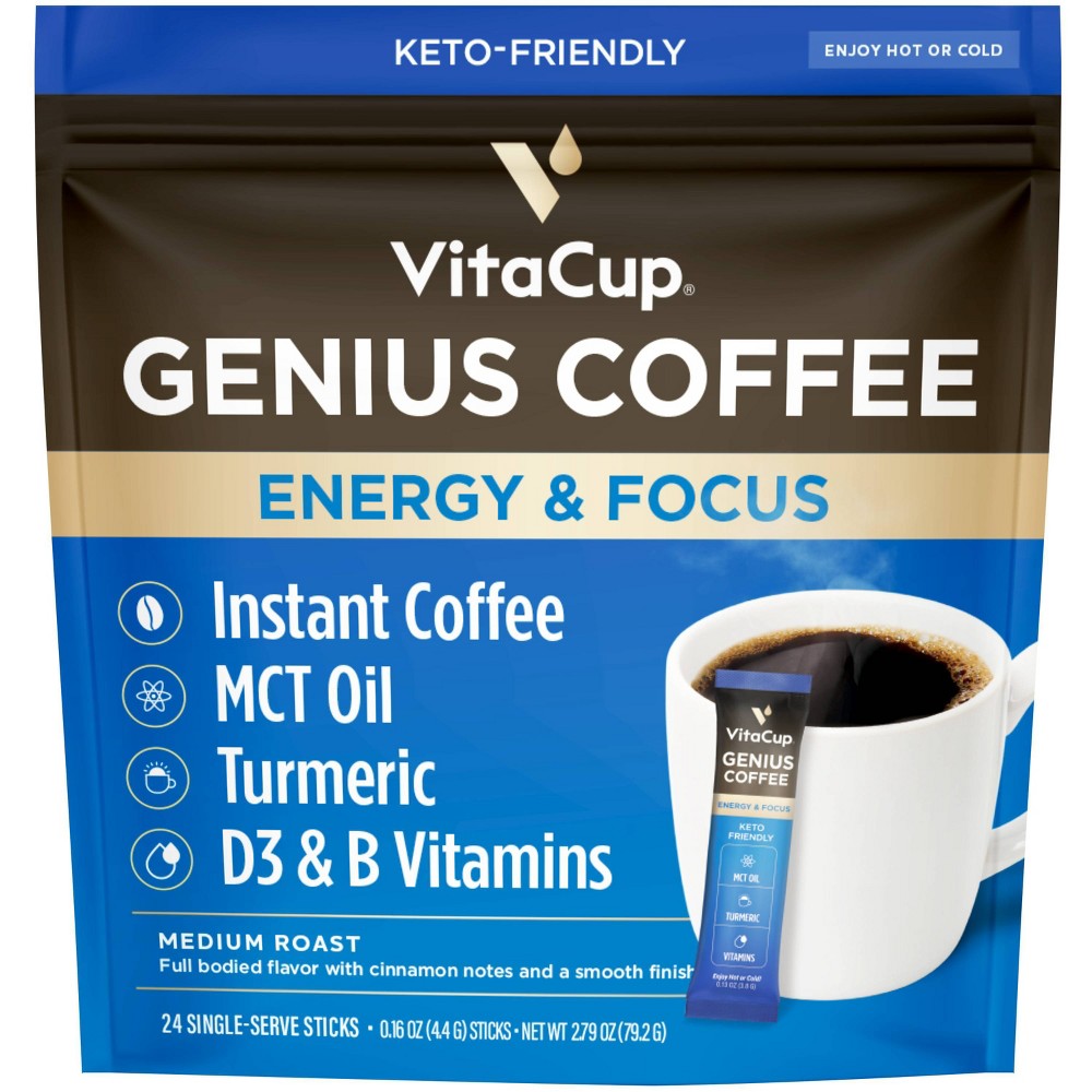 Photos - Coffee VitaCup Genius Blend Instant Medium Roast  - 24ct