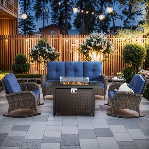 Gymojoy Sofa Rocker Chair with Propane Fire Pit Table - 1 of 4