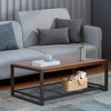 44" Reclaimed Wood Coffee Table with Natural Finish and Industrial Style with Console Design for Living Room - 2 of 4