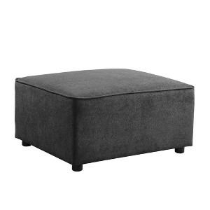 33" Silvester Ottoman Gray Fabric - Acme Furniture - 1 of 4