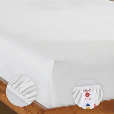 Bright White Full Organic Cotton Percale Sheet Set