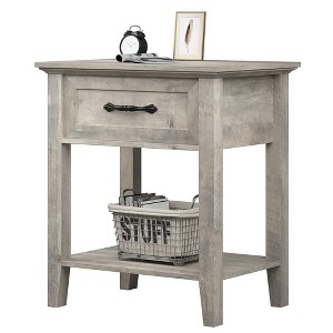 Homhougo Square Nightstand, Bedside Table End Table for Bedroom Nursery Living Room, End Table with Storage Drawer, Easy Assembly, Grey Gray - 1 of 4