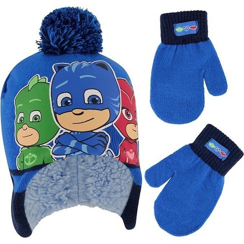 PJ Masks Boys' Winter Beanie Hat and Mittens Set, Kids Ages 2-4 (Blue/Navy) - image 1 of 2