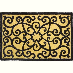 Jellybean "Frontgate-Black & Tan" Indoor/Outdoor Doormats – Classic Neutral Design - 1 of 3