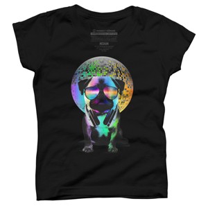 Girl's Design By Humans Disco Pug By clingcling T-Shirt - 1 of 3