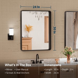 Keonjinn Framed Wall Mirror, Modern Rectangular Bathroom Vanity Mirror, Wall Mounted - 1 of 4