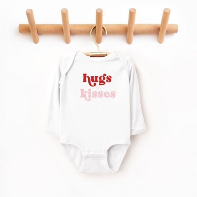 The Juniper Shop Hugs And Kisses Baby Long Sleeve Bodysuit - 12 Month - White