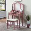 Vanity Desk Classic with Tri-Fold Mirror and 4 Drawers for Bedroom 31.5in Wide-3irtyhousy - 3 of 4