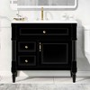 MAYEERTY 24" Bathroom Vanity with Sink Solid Wood MDF 2 Drawers 1 Door Adjustable Shelf Gray - 2 of 4