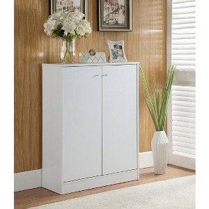 Kumasinova 5-Tier Shoe Cabinet with 2 Doors Wooden Shoe Storage Cabinet with Adjustable Shelves,Shoe Rack Organizer for Entryway,Hallway,White - 1 of 4