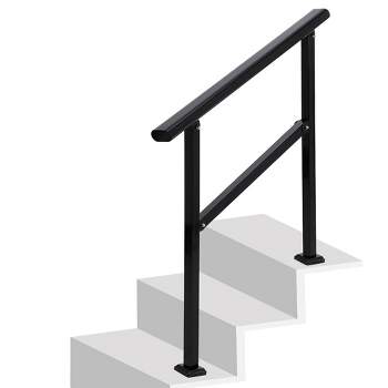 Handrails Fits 1 to 4 Steps,Outdoor Handrails Adjustable Height Stair Handrail