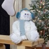 Northlight Plush Sitting Yeti with Earmuffs Christmas Figure - 18" - White and Blue - 2 of 4