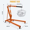 Hydraulic Engine Hoist 2 Ton, Cherry Picker Shop Crane with 6 Casters and Telescopic Boom, 4400 Lbs Heavy Duty Engine Hoist Crane Lift for Garage - 2 of 4