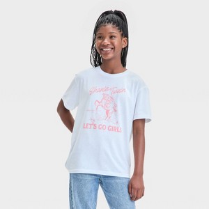 Girls' Shania Twain 'Let's Go Girls' Oversized Graphic T-Shirt - White - 1 of 4