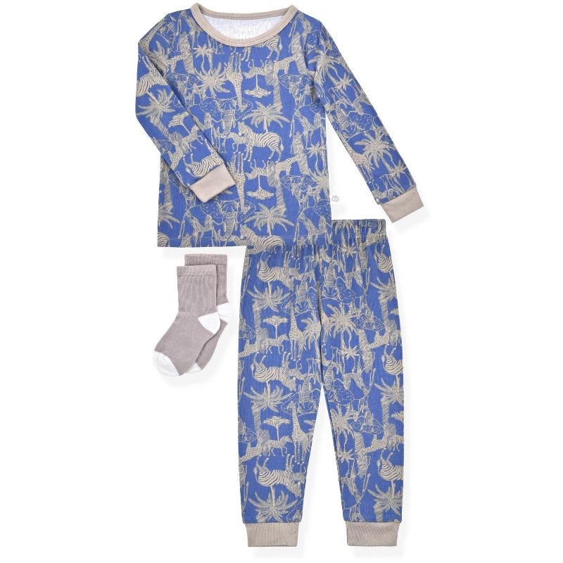 Sleep On It Infant & Toddler Boys 2-Piece Super Soft Jersey Snug-Fit Pajama Set with Matching Socks, 1 of 5
