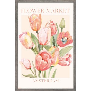 Trends International Reinders: Flowers - Tulip Market Amsterdam Framed Wall Poster Prints - 1 of 4