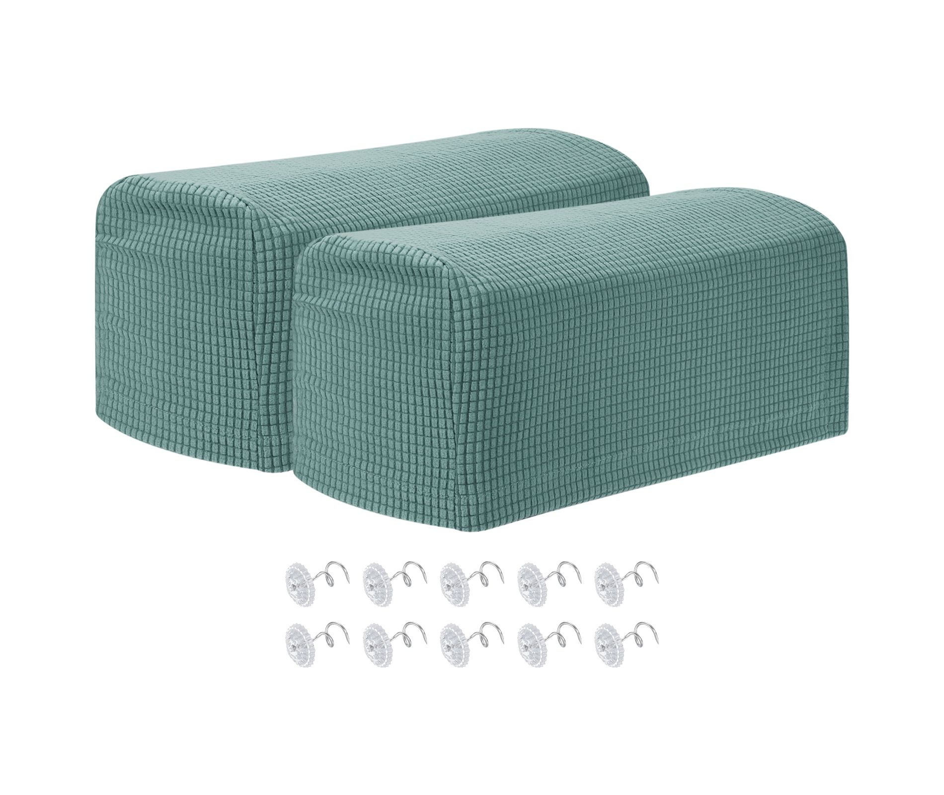 Unique Bargains Anti-Slip Stretch Couch Armrest Slipcovers 2 Pcs Matcha Green