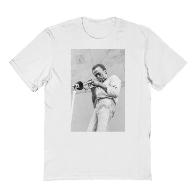 Miles Davis Men's Bw Photo Short Sleeve Graphic Cotton T-shirt - White ...