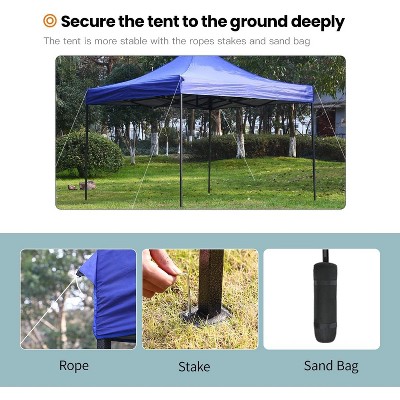 Blue 10x10 Waterproof Pop Up Canopy Tent with Sand Bags