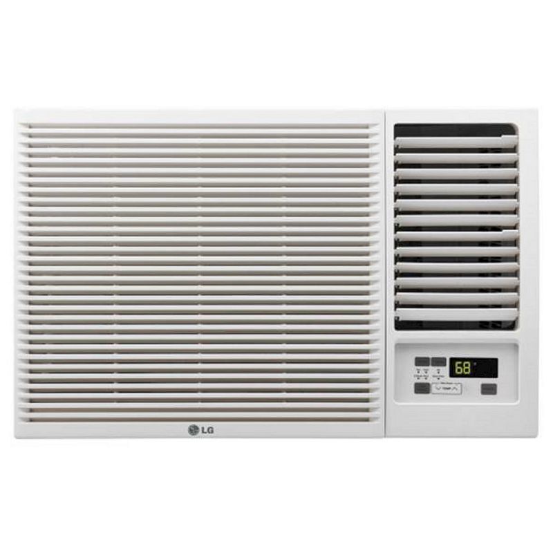 LG - 12000-BTU 230V Window-Mounted Air Conditioner LW1216HR with 11-200 BTU Supplemental Heat Function - White, 1 of 4