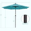 Sonkuki 9 ft Outdoor LED Round Solar Lighted Patio Market Umbrella W/Tilt, UV-Resistant Fabic for Backyard, Garden - 3 of 4