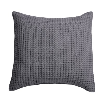 Mills Waffle Charcoal Square Pillow - Levtex Home