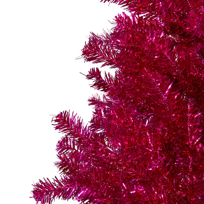 Northlight 4.5 FT Metallic Pink Tinsel Artificial Christmas Tree - Unlit, 4 of 6