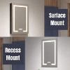 ONWITH 24 in. W x 36 in. H Black Aluminum Recessed/Surface Mount Left Dimmable Medicine Cabinet with Mirror - 4 of 4