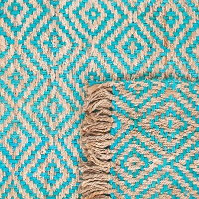 Natural Fiber NF266 Hand Woven Indoor Area Rug - Turquoise/Natural - 5'x8' - Safavieh.