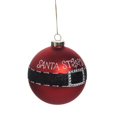 Transpac Glass 5 in. Red Christmas Ball Ornament