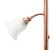 Torchiere Floor Lamp with 2 Reading Lights and Scalloped Glass Shades - Lalia Home - 2 of 4