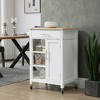 NicBex Mobile Kitchen Island Cart Morden Kitchen Carts on Wheels with Storage, 3 Storage Shelves, 1 Cabinet Door and Drawer for Kitchen, White - 3 of 4