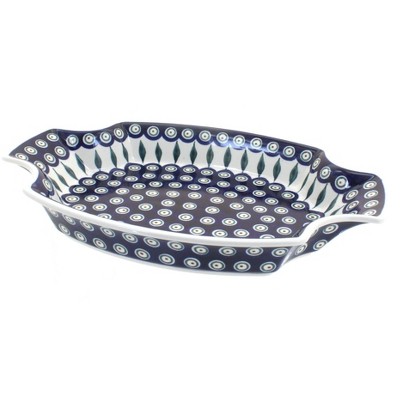 Blue Rose Polish Pottery 1208 Zaklady Large Serving Tray