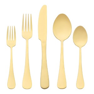 REGALWOVEN Stainless Steel Mirror Polished Flatware Cutlery Set 20 Piece - 1 of 4