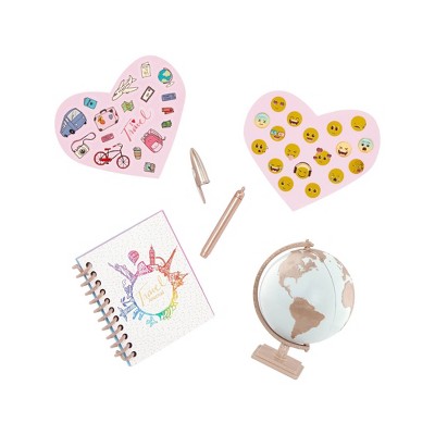 Our Generation Around the World Globe with 2 Sticker Sheets Accessory Set for 18" Dolls