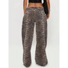 Clotth Women's Leopard Print Jeans - Y2K Style, Grunge Inspired, Wide Leg, Low Waist, Loose Fit, All Over Print, Textured Pattern - 2 of 4