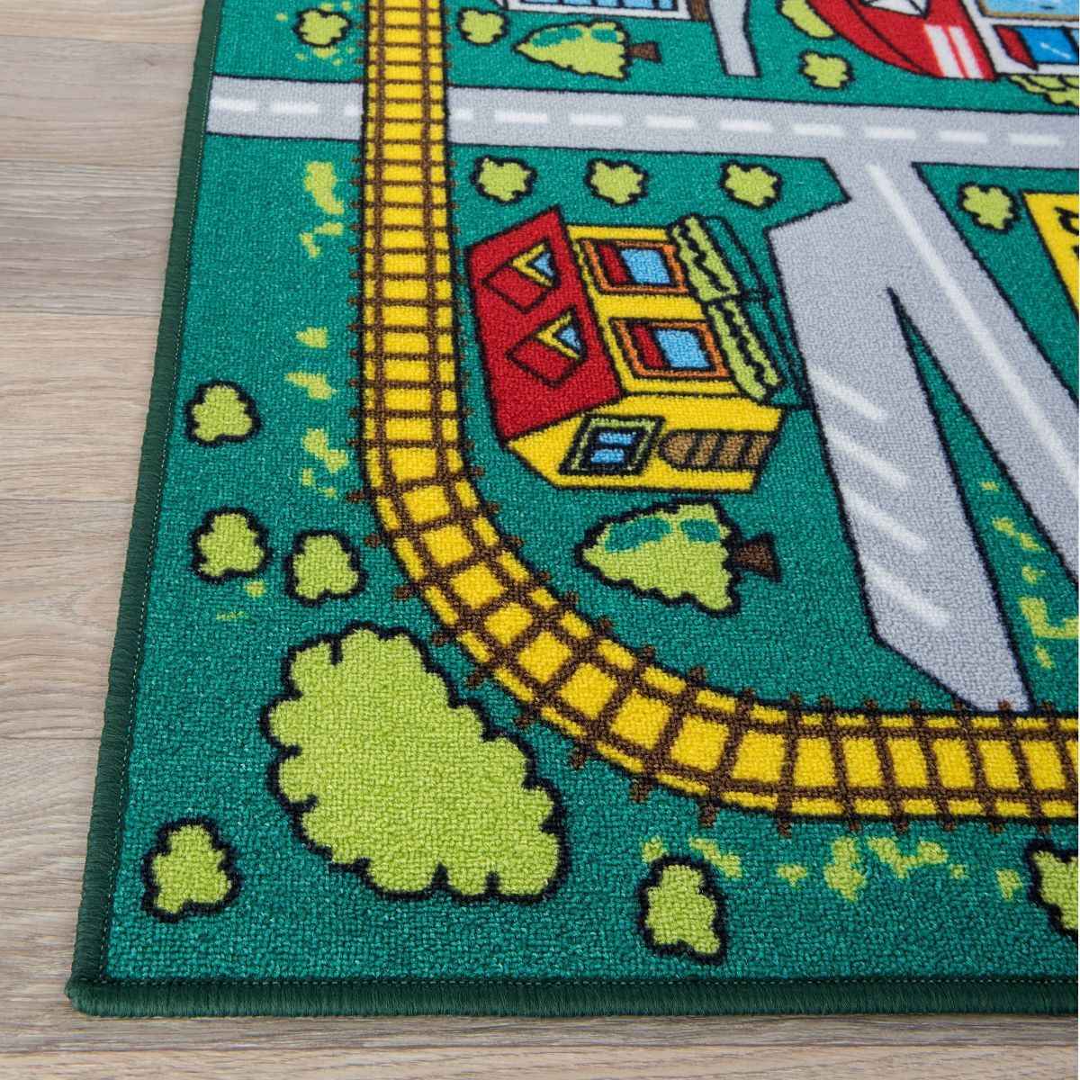World Rug Gallery Kids Educational Learning City Life Road Non Slip Area Rug: Stain-Resistant, Pet Friendly - thumbnail 8