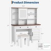 Makeup Vanity Desk with Mirror and Lights, Power Outlet, 2 Drawers, Cushioned Stool, Glass Top Dressing Table for Bedroom Dressing Room - 2 of 4