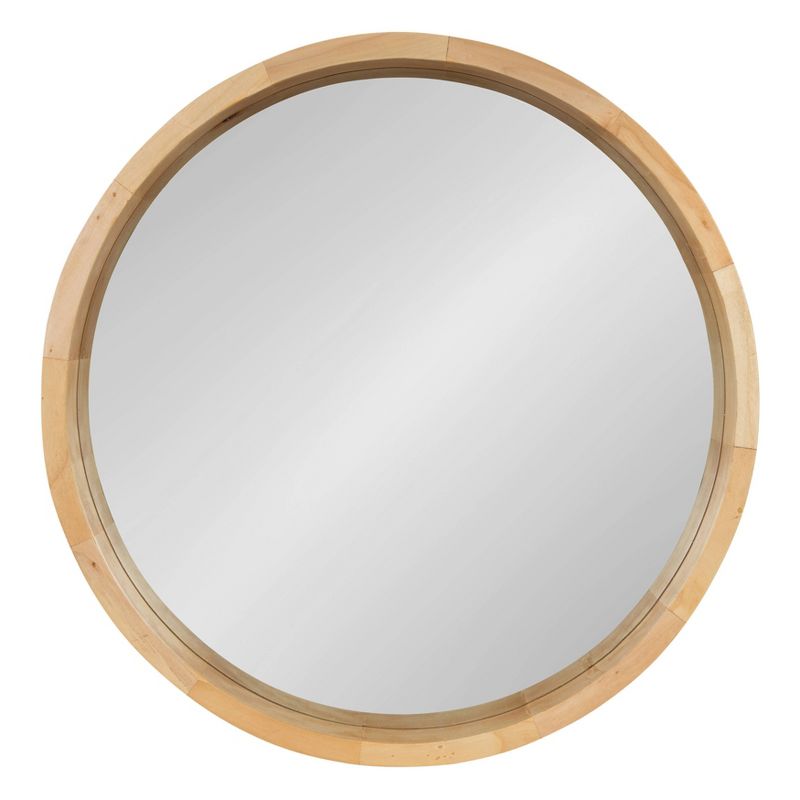 22&#34; x 22&#34; Hutton Round Wood Wall Mirror Natural - Kate and Laurel, 3 of 13