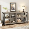 8 Cube Storage Organizer Bookshelf, 3 Tier Metal Horizontal Bookcase, 62 Inch Console Bookshelf, Industrial Storage Bookcase - 4 of 4