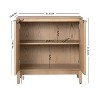 Vynxaria Mid-Century Modern 2-Door Storage Cabinet - Natural Wood Finish, Fluted Fronts & Brass Handles, Easy Assembly for Entryway/Dining/Media - 2 of 4