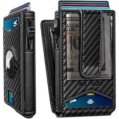 Paaaawaters Airtag Wallet for Men,with Money Clip Gift Boxed,Slim Front Pocket Wallet RFID Blocking Metal Case