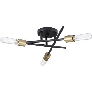 Progress Lighting Astra 3-Light Semi-Flush Mount Ceiling Light, Antique Bronze, No Shade - 1 of 4