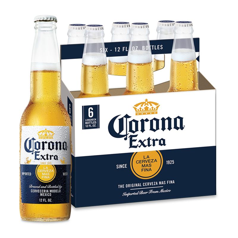 Corona Extra Lager Beer - 6pk/12 fl oz Bottles, 1 of 12