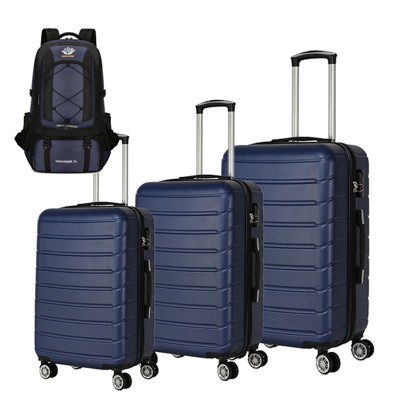 Gulches 3PC Hard shell soft edge rotating wheel luggage compartment, 360 degree rotating  wheel luggage compartment for travel, plus hiking bag