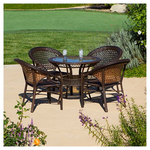 table bistro wicker patio dining christopher knight 5pc brown target sets